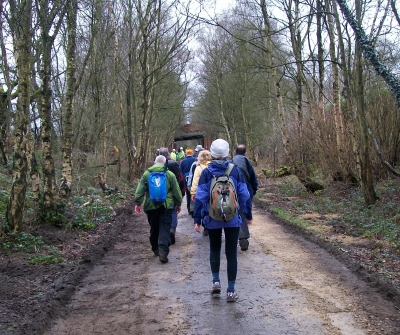 The trek back on old railway line
