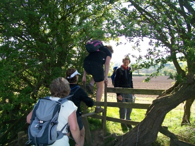 Gentleman John helps with an awkward stile