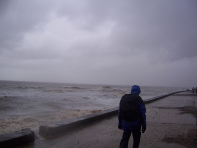 The raging sea