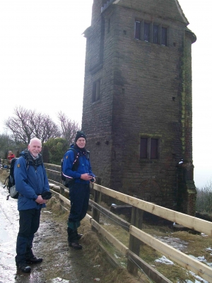 Ken and David by the pigeon tower
