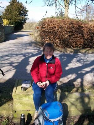 Doreen enjoys lunch