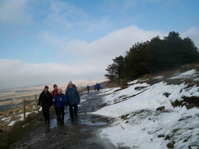 Icy road towards the pigeon tower