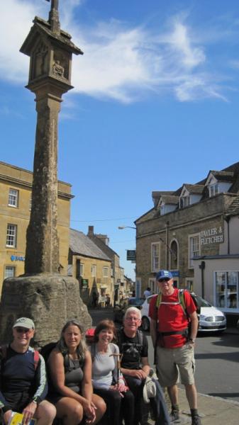 Market cross provides a handy seat