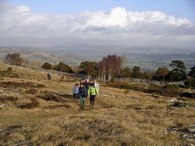 Gaining the summit of Whitbarrow Gaining the summit of Whitbarrow